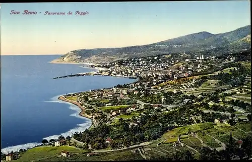 Ak San Remo Ligurien, Panorama da Poggio