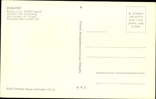 Ak Budapest Ungarn, Blocksberg, Gesamtansicht