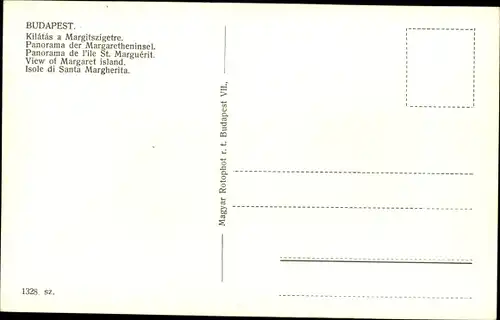 Ak Budapest Ungarn, Margaretheninsel
