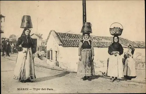 Ak Pontevedra Galicien Spanien, Tipo del Pais, Wasserträgerinnen