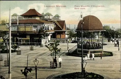 Ak Maputo Lourenco Marques Mosambik, Praca Mousinho d`Albuquerque, Band Stand