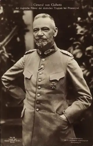 Ak General von Gallwitz, Portrait in Uniform, Eisernes Kreuz