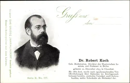 Ak Dr. Robert Koch, Geh. Medizinrat, Portrait, Reklame, Esser's Seifenpulver