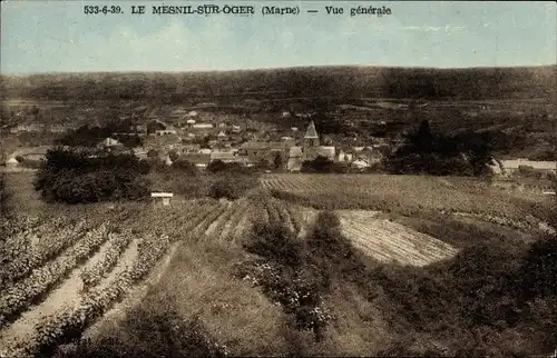 Ak Le Mesnil sur Oger Marne, Vue generale