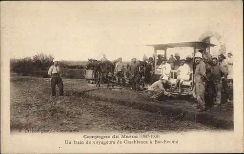 Ak Marokko, Un train de voyageurs de Casablanca à Ber Rechid