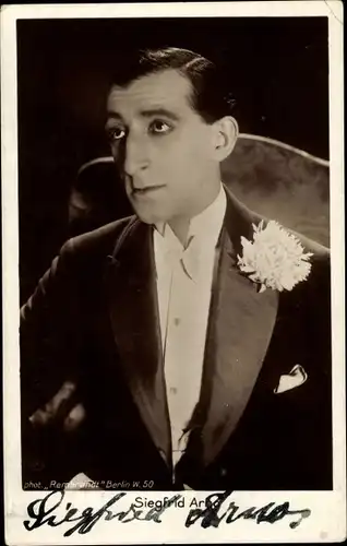 Ak Schauspieler Siegfried Arno, Portrait, Autogramm