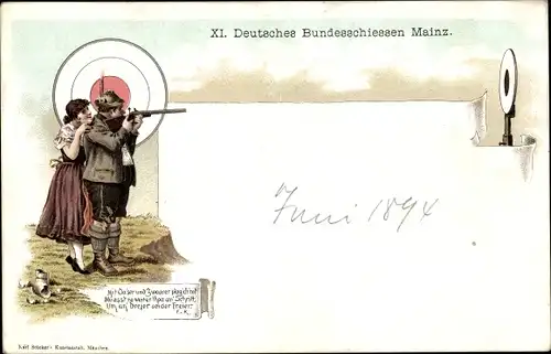 Vorläufer Litho Mainz in Rheinland Pfalz, XI. Deutsches Bundesschießen 1894