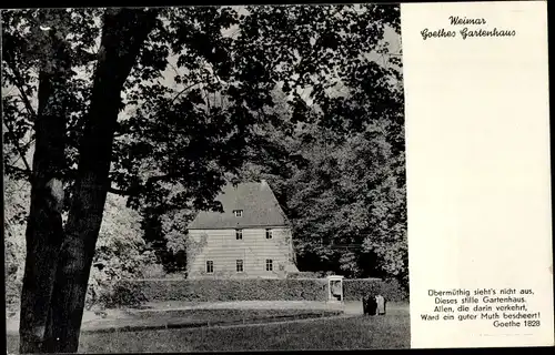 Ak Weimar in Thüringen, Goethes Gartenhaus