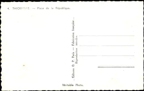 Ak Thionville Diedenhofen Lothringen Mosel, Place de la République