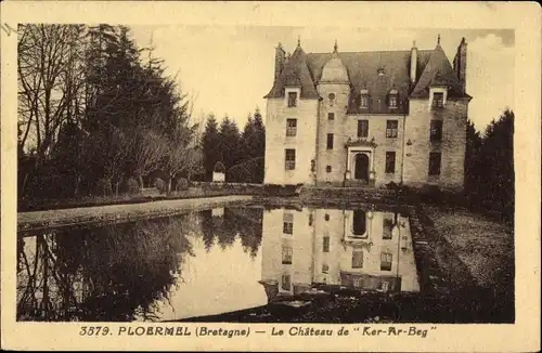 Ak Ploermel Morbihan, das Schloss von Ker-Ar-Beg