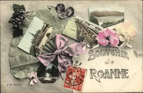 Ak Roanne Loire, Brücke, Kirche, Wehr, Blumen