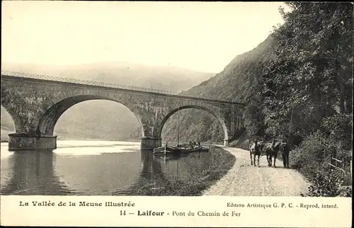 Ak Laifour Ardennes, Pont du Chemin de Fer