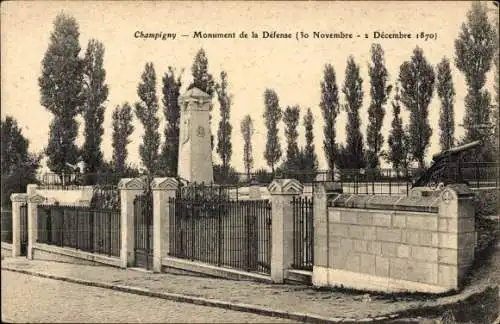 Ak Champigny-sur-Marne Val de Marne, Verteidigungsdenkmal