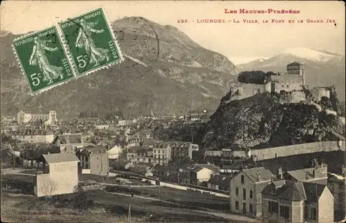 Ak Lourdes Hautes Pyrénées, Die Stadt, Das Fort, Der Grand Jer