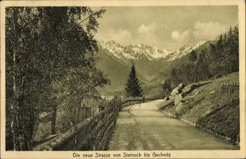 Ak Steinach am Brenner in Tirol, Neue Straße nach Gschnitz