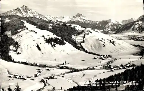 Ak Schattwald in Tirol, Winterlandschaft, Tannheimergruppe, Einstein