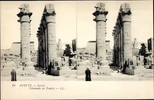 Stereo Ak Luxor Ägypten, Colonnade du Temple