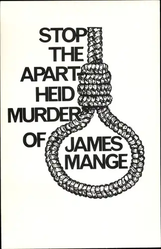 Ak Stoppen Sie den Apartheid-Mord an James Mange