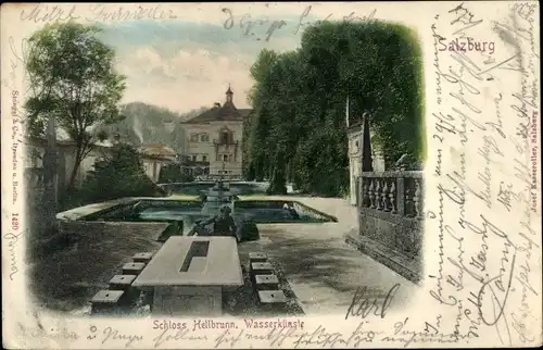 Ak Salzburg in Österreich, Lustschloss Hellbrunn, Wasserkünste