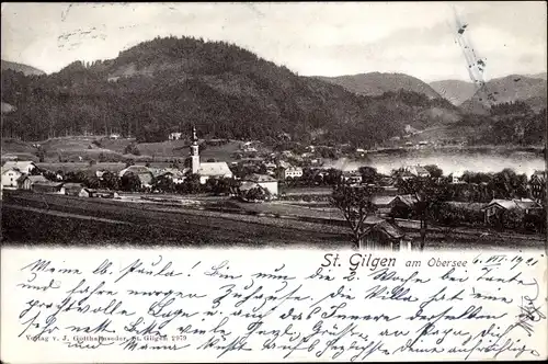 Ak Sankt Gilgen in Salzburg, Gesamtansicht, Obersee