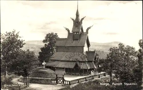 Ak Bergen Fantoft Norwegen, Stavkirche