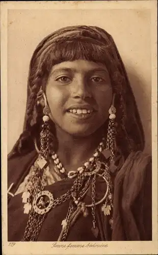 Ak Maghreb, Junge Beduinin, Portrait, Lehnert & Landrock 109