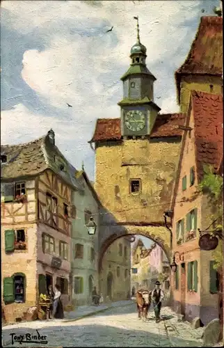 Künstler Ak Rothenburg ob der Tauber Mittelfranke, Röderbogen