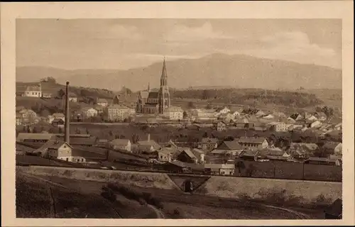 Ak Zwiesel im Bayerischen Wald, Panorama, Kirche