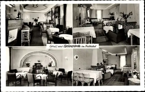 Ak Beiseförth Malsfeld in Hessen, Zum Rolandsbogen, Restaurant, Inneres