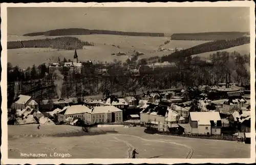 Ak Neuhausen im Erzgebirge, Panorama, Winter