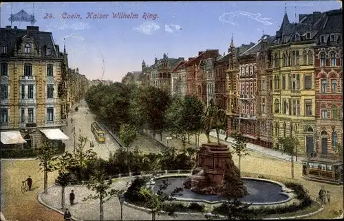 Ak Köln am Rhein, Kaiser Wilhelm Ring, Tram