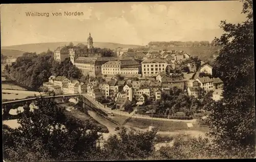 Ak Weilburg an der Lahn Hessen, Blick von Norden