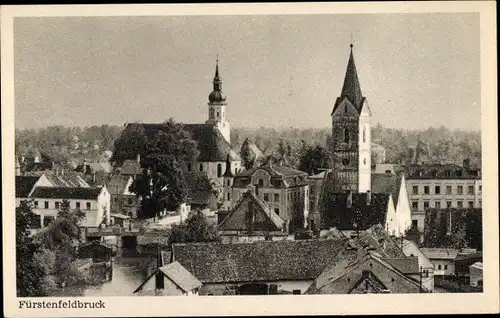 Ak Fürstenfeldbruck in Oberbayern, Panorama, Kirche