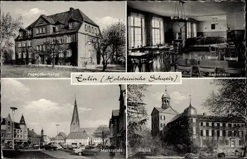 Ak Eutin in Ostholstein, Schloss, Jugendherberge, Marktplatz