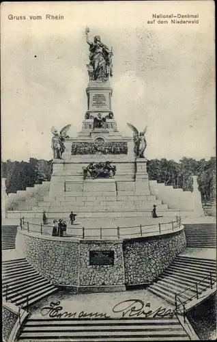 Ak Rüdesheim am Rhein, Niederwald Nationaldenkmal