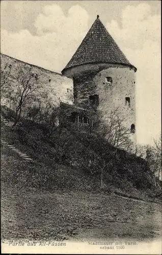 Ak Füssen im Allgäu, Alt-Füssen, Stadtmauer, Turm