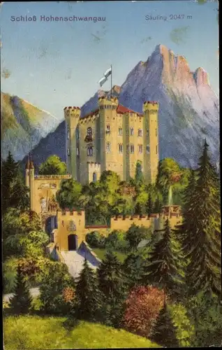 Ak Hohenschwangau Schwangau im Ostallgäu, Schloss Hohenschwangau