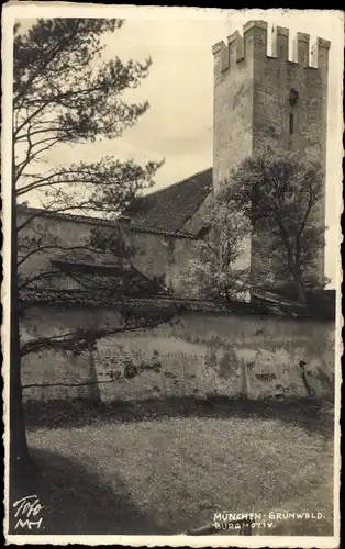 Ak Grünwald bei München, Burg