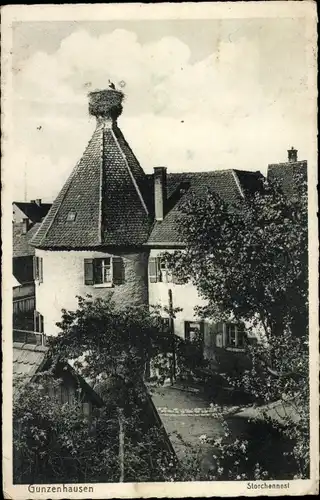 Ak Gunzenhausen in Mittelfranken, Storchennest