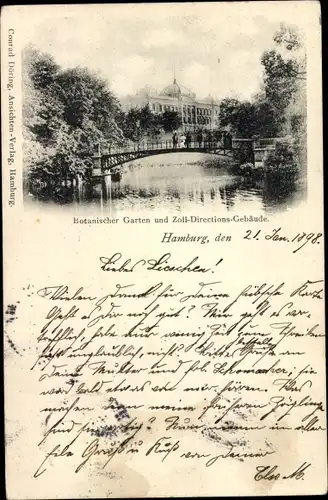 Ak Hamburg Mitte Altstadt, Botanischer Garten, Zoll-Directions-Gebäude
