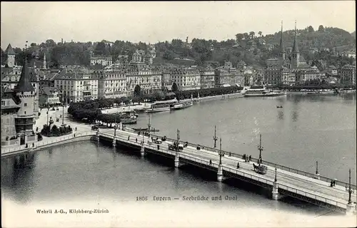 Ak Luzern Stadt Schweiz, Seebrücke, Quai