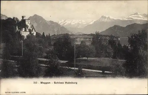 Ak Meggen Kanton Luzern, Schloss Habsburg