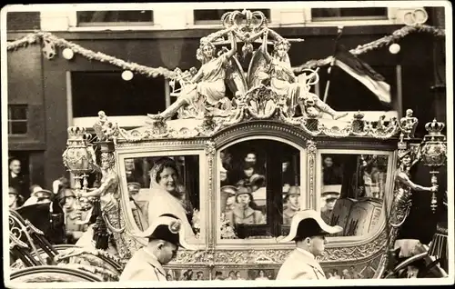 Ak Hochzeit Königin Juliana und Prinz Bernhard zur Lippe, Goldene Kutsche, 1937