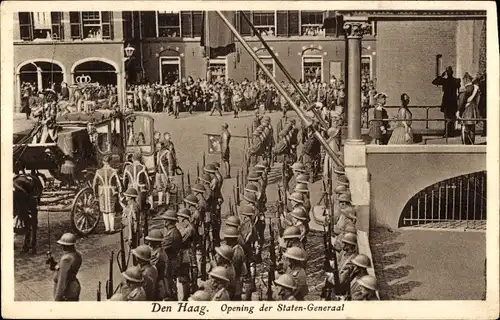 Ak Den Haag Südholland Niederlande, Opening der Staten-Generaal