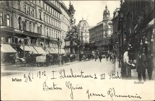 Ak Wien 1 Innere Stadt, Graben, Geschäftsstraße