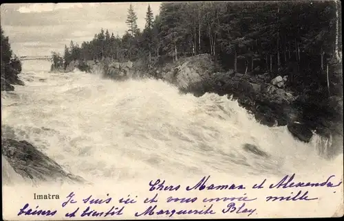 Ak Imatra Finnland, reißender Fluss, Wald