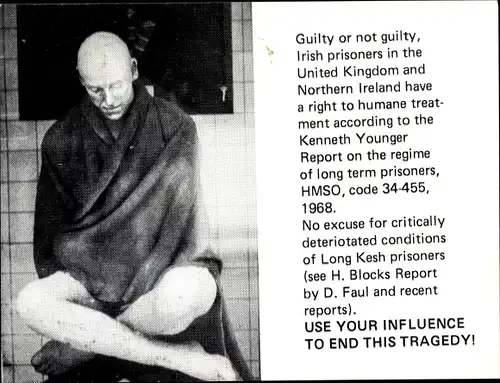 Ak Blanket Man by Pieter Zwaanswijk, Irish Prisoners in the UK have a right to humane treatment