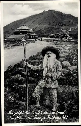 Ak Schlesien, Rübezahl vor Schlesierhaus