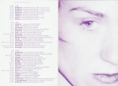 Klapp Ak Phaedra von Hugo Claus, Spielplan