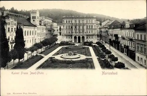 Ak Mariánské Lázně Marienbad Region Karlsbad, Kaiser Franz Josef-Platz